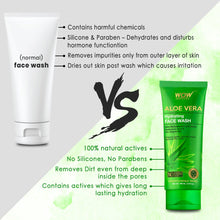 Load image into Gallery viewer, WOW Skin Science Aloe Vera With Hyaluronic Acid and Pro Vitamin B5 Hydrating Gentle Face Wash - No Parabens, Silicones & Color - 100 ml