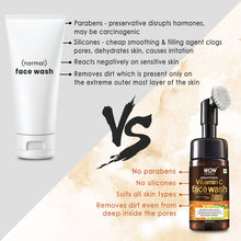 Load image into Gallery viewer, WOW Skin Science Brightening Vitamin C Foaming Face Wash with Built-In Face Brush for Deep Cleansing - No Parabens, Sulphate, Silicones & Color - 100 ml