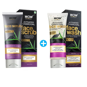 WOW Skin Science Activated Charcoal Face Scrub - No Parabens & Mineral Oil - 100 ml