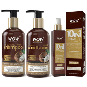 WOW Skin Science Coconut Milk No Parabens, Sulphate, Silicone, Salt & Color Shampoo - 300 ml