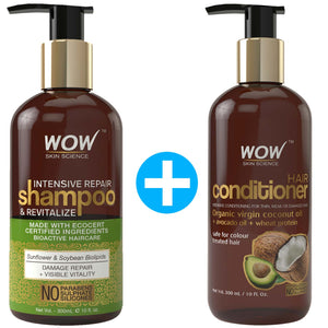 WOW Skin Science Intensive Repair & Revitalize No Parabens, Sulphate & Silicone Shampoo - 300 ml