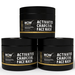 WOW Skin Science Activated Charcoal Face Mask with PM 2.5 Anti-Pollution Shield No Parabens & Mineral Oil Wash Off Face Mask - 200 ml