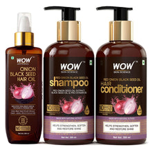 Load image into Gallery viewer, WOW Skin Science Red Onion Black Seed Oil Shampoo With Red Onion Seed Oil Extract, Black Seed Oil &amp; Pro-Vitamin B5 - No Parabens, Sulphates, Silicones, Color &amp; Peg - 300 ml
