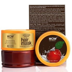 WOW Skin Science Apple Cider Vinegar Hair Mask with Apple Cider Vinegar & Sweet Almond Oil - 200 ml