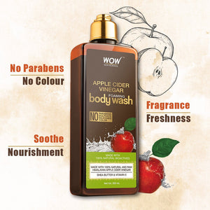 WOW Skin Science Apple Cider Vinegar Foaming Body Wash - No Parabens, Sulphate, Silicones & Color - 250 ml