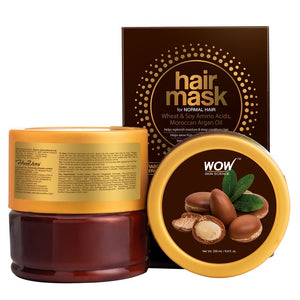 WOW Skin Science Wheat & Soy Amino Acids, Moroccan Argan Oil Hair Mask for Normal Hair - 200 ml