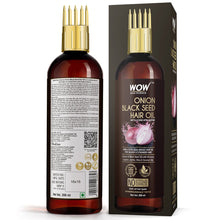 Load image into Gallery viewer, WOW Skin Science Onion Black Seed Hair Oil - WITH COMB APPLICATOR - Controls Hair Fall - NO Mineral Oil, Silicones, Cooking Oil &amp; Synthetic Fragrance - 200 ml
