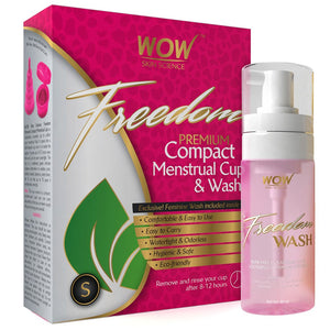 WOW Skin Science Freedom Reusable Menstrual Cup and Wash Pre Childbirth - Small (Under 30 Years)