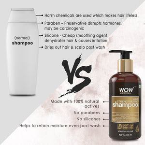 WOW Skin Science Hair Strengthening Shampoo - No Parabens, Sulphate & Silicones - 300 ml