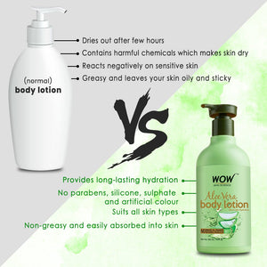 WOW Skin Science Aloe Vera Daily Body Lotion (Ultra Light) - 300 mL