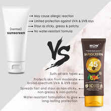 Load image into Gallery viewer, WOW Skin Science Matte Finish Sunscreen Lotion SPF 45 PA++ - No Parabens, Silicones, Mineral Oil, Oxide, Colour, Benzophenone - 100 ml Tube
