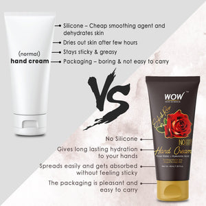 WOW Skin Science English Rose Gentle Hand Cream With Rose Water + Hyaluronic Acid - No Parabens, Silicones, Mineral Oil, Color & Pg - 40 ml