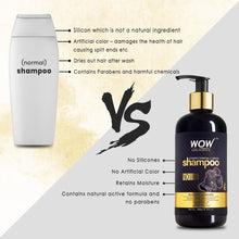 Load image into Gallery viewer, WOW Skin Science Charcoal &amp; Keratin Shampoo - No Sulphates, Parabens, Silicones, Salt &amp; Color - 300 ml
