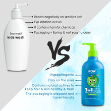 Load image into Gallery viewer, WOW Skin Science Kids Tip To Toe Wash - Shampoo - Conditioner - Body Wash - No Sulphates &amp; Parabens - Green Apple - 300 ml
