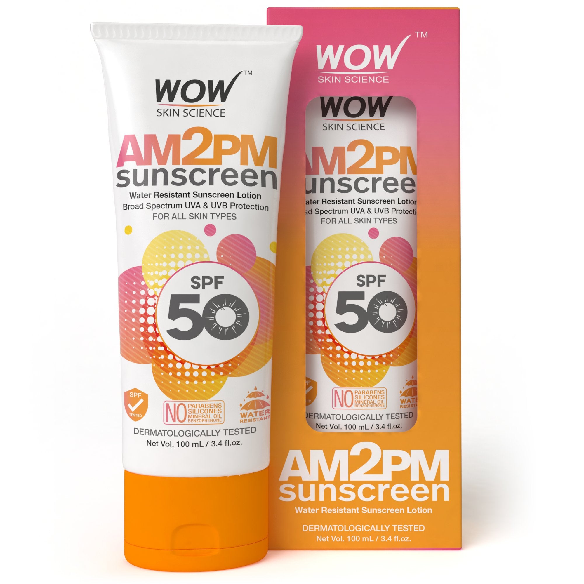 WOW Skin Science AM2PM SPF50 Water Resistant No Parabens Mineral