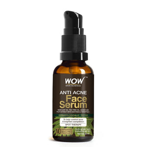 WOW Skin Science Anti Acne Face Serum - Natural Neem Leaf Oil, Tea Tree Oil, Caviar Lime Fruit Extract - Spot Therapy - No Parabens, Silicones & Fragrance - 30 ml