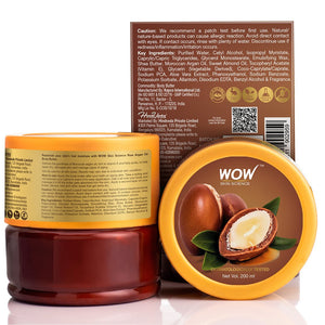 WOW Skin Science Raw Argan Oil Body Butter - No Parabens, Silicones, Mineral Oil & Color - 200 ml