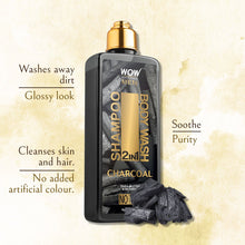 Load image into Gallery viewer, WOW Skin Science Charcoal 2-In-1 Shampoo + Body Wash - No Parabens, Sulphate, Silicones &amp; Color - 250 ml
