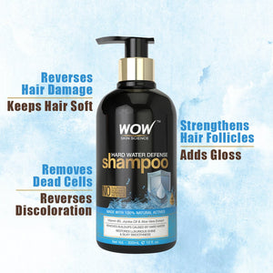 WOW Skin Science Hard Water Defense Shampoo - No Sulphate, Parabens, Silicones, Salt & Colour - 300 ml