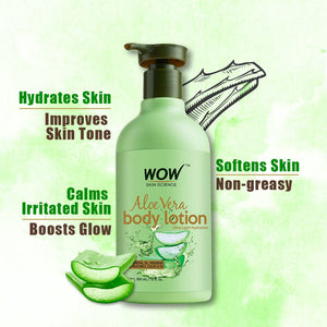 WOW Skin Science Aloe Vera Daily Body Lotion (Ultra Light) - 300 mL