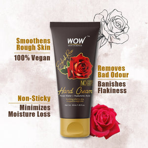 WOW Skin Science English Rose Gentle Hand Cream With Rose Water + Hyaluronic Acid - No Parabens, Silicones, Mineral Oil, Color & Pg - 40 ml