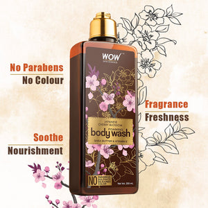 WOW Skin Science Japanese Cherry Blossom Foaming Body Wash - No Parabens, Sulphate, Silicones & Color - 250 ml