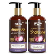 Load image into Gallery viewer, WOW Skin Science Red Onion Black Seed Oil Shampoo With Red Onion Seed Oil Extract, Black Seed Oil &amp; Pro-Vitamin B5 - No Parabens, Sulphates, Silicones, Color &amp; Peg - 300 ml
