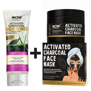 WOW Skin Science Activated Charcoal Face Mask with PM 2.5 Anti-Pollution Shield No Parabens & Mineral Oil Wash Off Face Mask - 200 ml