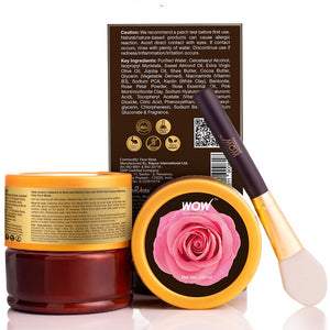 WOW Skin Science Pink Rose Clay Face Mask for Hydrating & Rejuvenating Aging Skin - No Parabens, Sulphate, Mineral Oil & Color - 200 ml