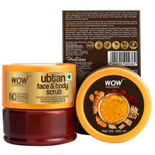 Load image into Gallery viewer, WOW Skin Science Ubtan Face &amp; Body Scrub with Chickpea Flour, Almond Shell Powder, Safron &amp; Turmeric Extracts, Rose Water &amp; Sandalwood Oil Scrub - 200 ml
