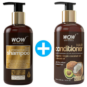 WOW Skin Science Hair Strengthening Shampoo - No Parabens, Sulphate & Silicones - 300 ml