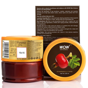 WOW Skin Science Stretch Care Body Butter - No Parabens, Silicones, Mineral Oil & Color - 200 ml