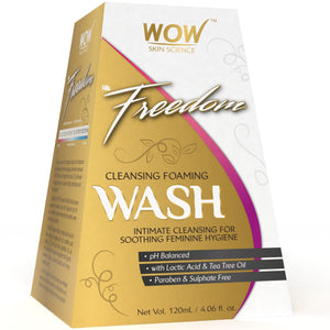 WOW Skin Science Freedom Cleansing Foam Wash, Lactic Acid and Tea Tree Oil - 120 ml